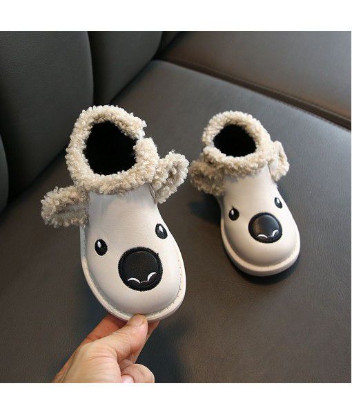 New design winter fashion cute warm boys and girls shoes faux fur PU leather kids snow boots