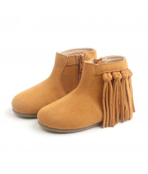 Hot Selling Kids Leather Boots Classic Tassel Children Girls Boots 