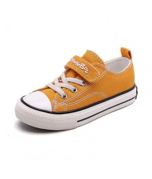 Sponge baby 2019 new versatile shoes breathable casual cloth shoes low top Velcro children's canvas shoes 7151