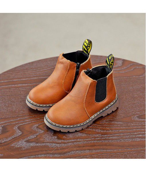 Great! Autumn and winter new children's Martin boots girl's British single boot short boots plus cotton warm boots boy's boot fashion