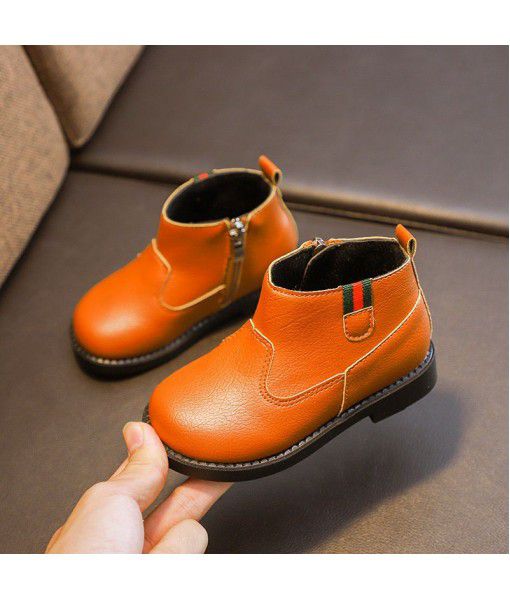 Girls' Martin boots 2018 new autumn children's boots little princess short boots spring and autumn British style flat sole single boots