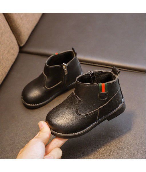 Girls' Martin boots 2018 new autumn children's boots little princess short boots spring and autumn British style flat sole single boots