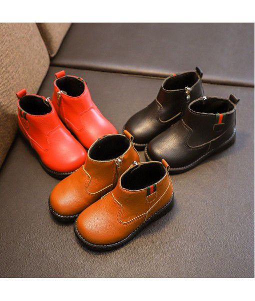 Girls' Martin boots 2018 new autumn children's boots little princess short boots spring and autumn British style flat sole single boots