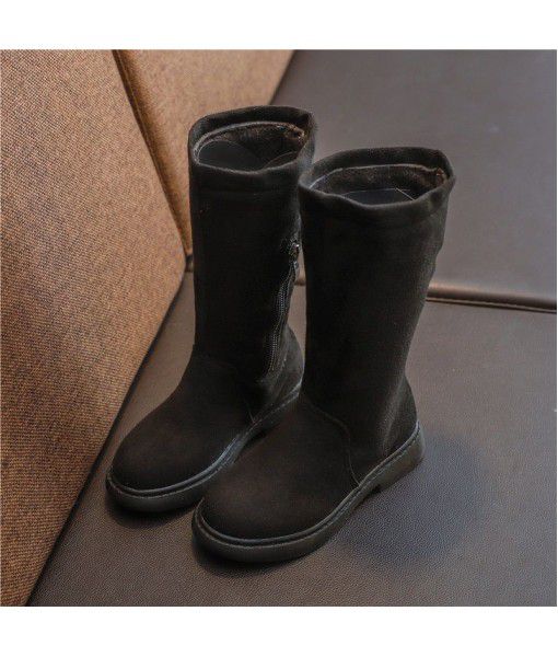 Korean 2019 new girls' shoes, autumn and winter Plush boots, children's Martin boots, high boots, girls' Princess boots