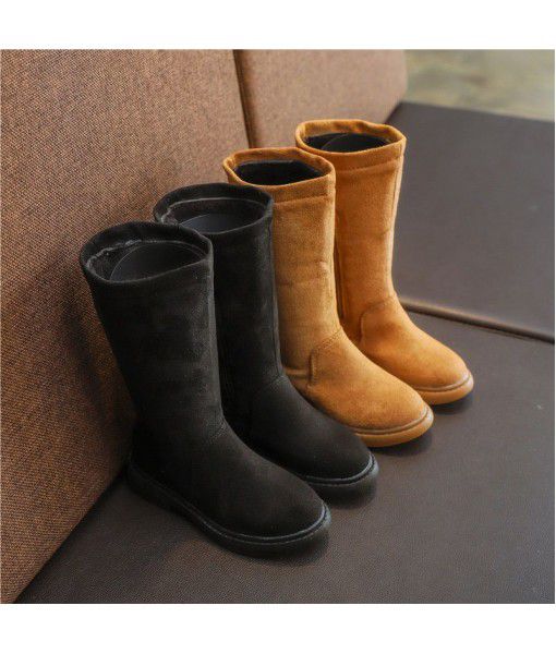 Korean 2019 new girls' shoes, autumn and winter Plush boots, children's Martin boots, high boots, girls' Princess boots