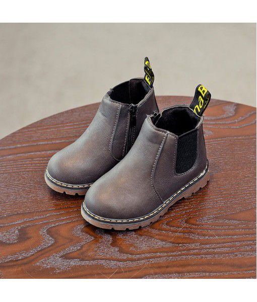 Great! Autumn and winter new children's Martin boots girl's British single boot short boots plus cotton warm boots boy's boot fashion