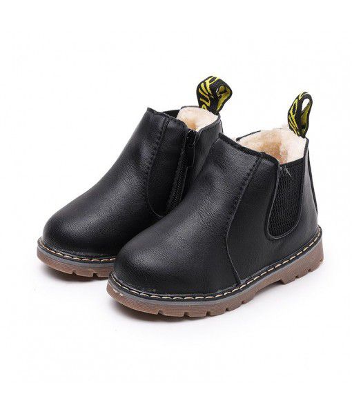 Great! Autumn and winter new children's Martin boots girl's British single boot short boots plus cotton warm boots boy's boot fashion