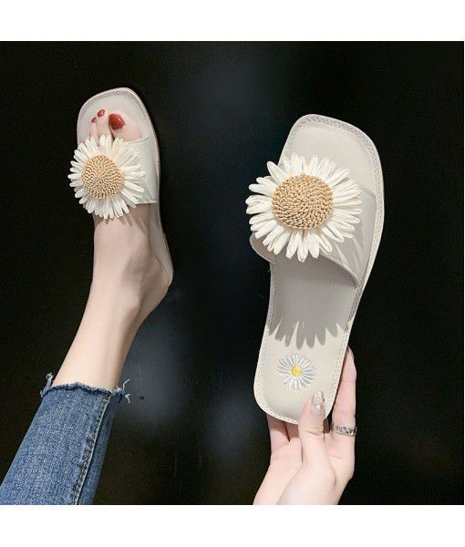 2020 summer latest fairyland slippers female net red ins wear sandals female students Korean flat bottom anti slip