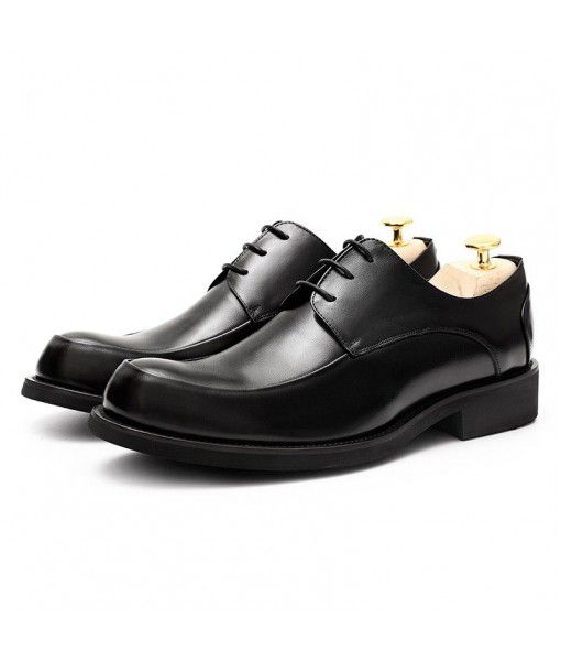 Manufacturer's direct sale leather shoes men's formal round head big head high-grade one hair substitute top-layer cow leather business leather men's shoes