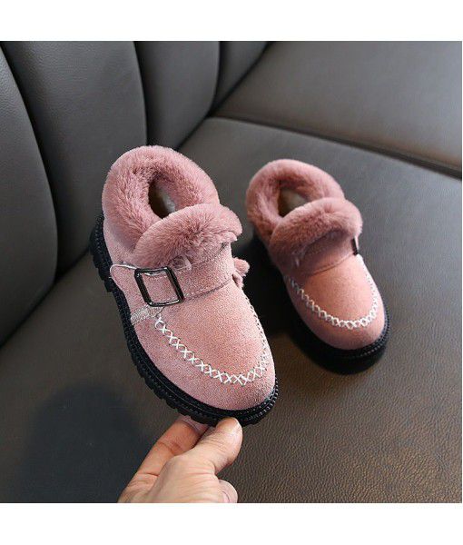 Children's snow boots 2019 new girls' plush cotton shoes children's Princess winter shoes little girls' baby warm shoes