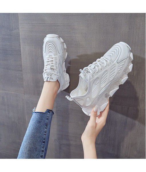 Leather dad shoes women's new 2020 summer mesh casual ins fashion breathable crystal bottom women's shoes